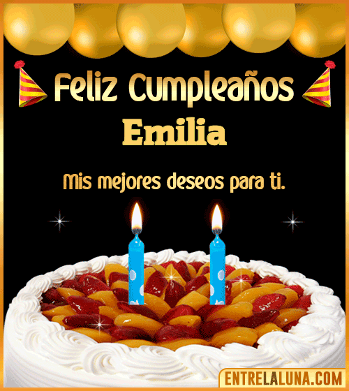 Gif de pastel de Cumpleaños Emilia