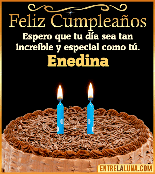 Gif de pastel de Feliz Cumpleaños Enedina