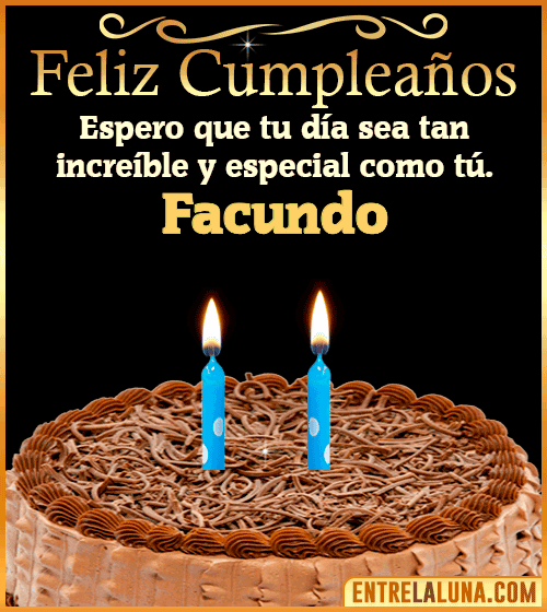 Gif de pastel de Feliz Cumpleaños Facundo