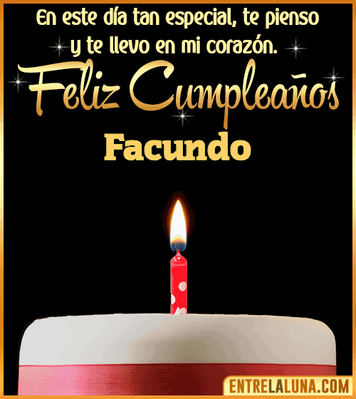 Te llevo en mi corazón Feliz Cumpleaños Facundo