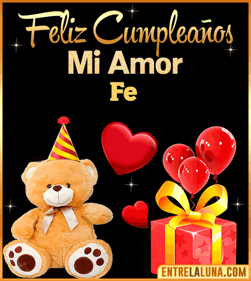 Gif Feliz Cumpleaños mi Amor Fe