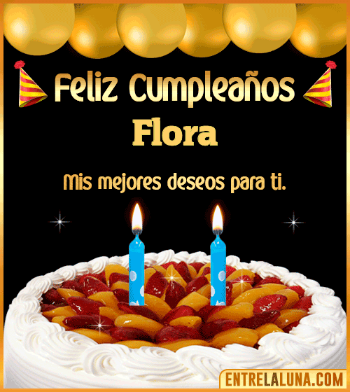 Gif de pastel de Cumpleaños Flora