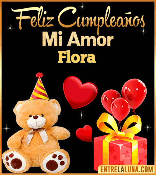 Gif Feliz Cumpleaños mi Amor Flora