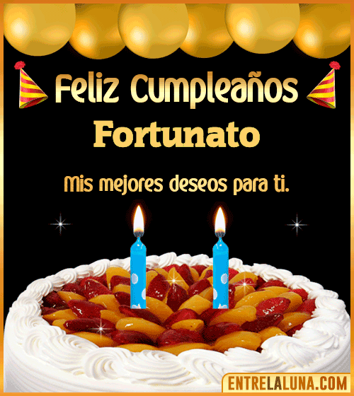 Gif de pastel de Cumpleaños Fortunato