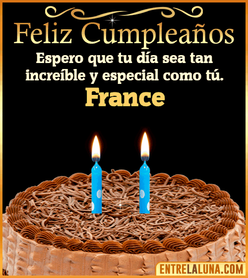 Gif de pastel de Feliz Cumpleaños France