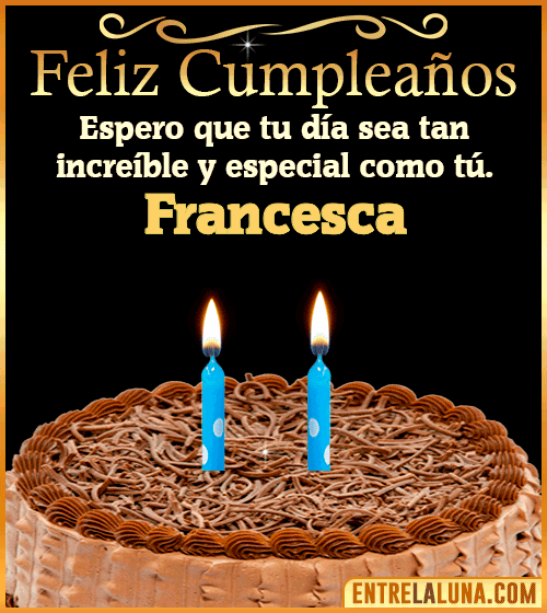 Gif de pastel de Feliz Cumpleaños Francesca