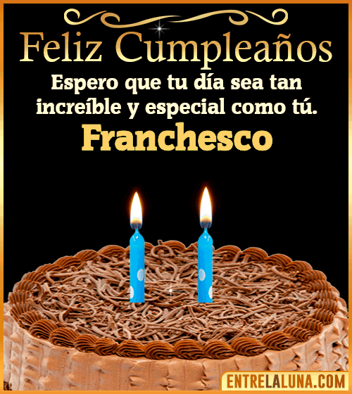 Gif de pastel de Feliz Cumpleaños Franchesco