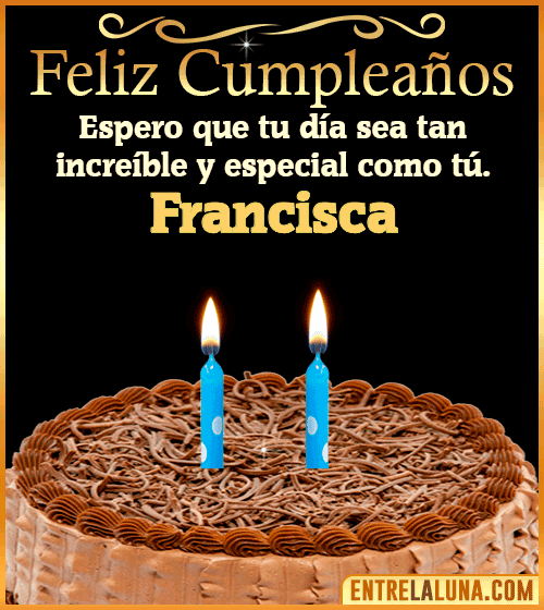Gif de pastel de Feliz Cumpleaños Francisca