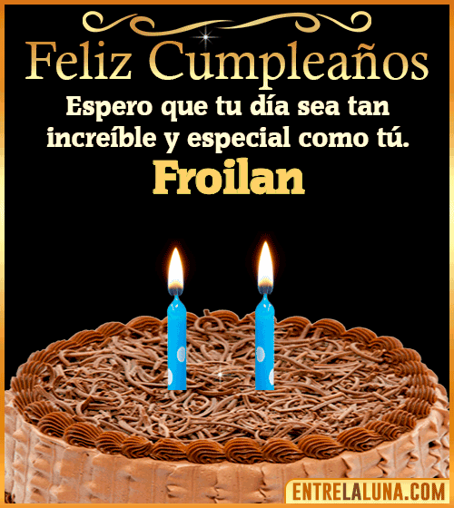 Gif de pastel de Feliz Cumpleaños Froilan