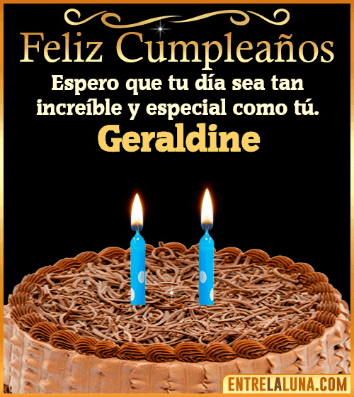 Gif de pastel de Feliz Cumpleaños Geraldine