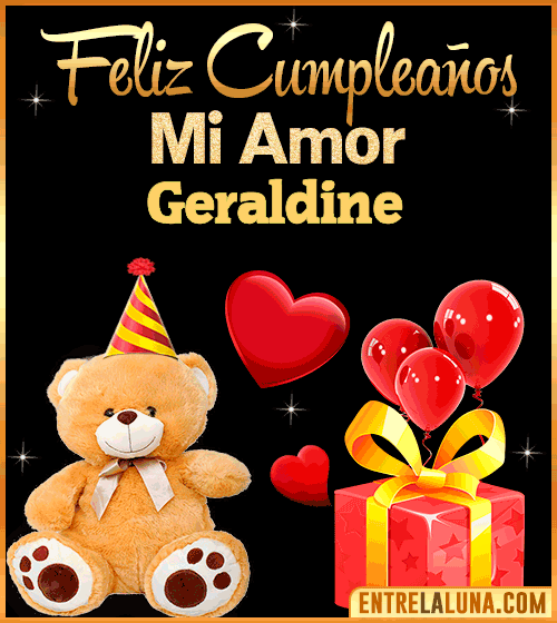 Gif Feliz Cumpleaños mi Amor Geraldine