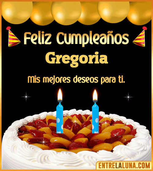 Gif de pastel de Cumpleaños Gregoria