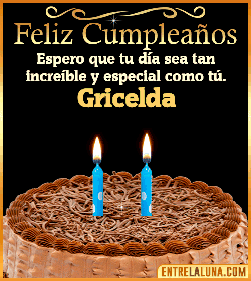 Gif de pastel de Feliz Cumpleaños Gricelda