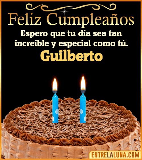 Gif de pastel de Feliz Cumpleaños Guilberto
