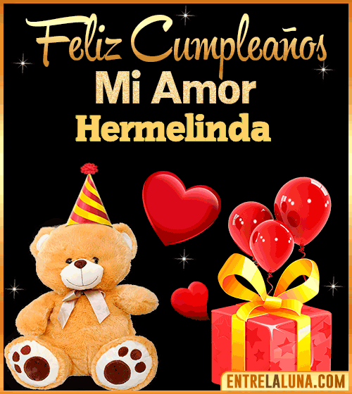 Gif Feliz Cumpleaños mi Amor Hermelinda