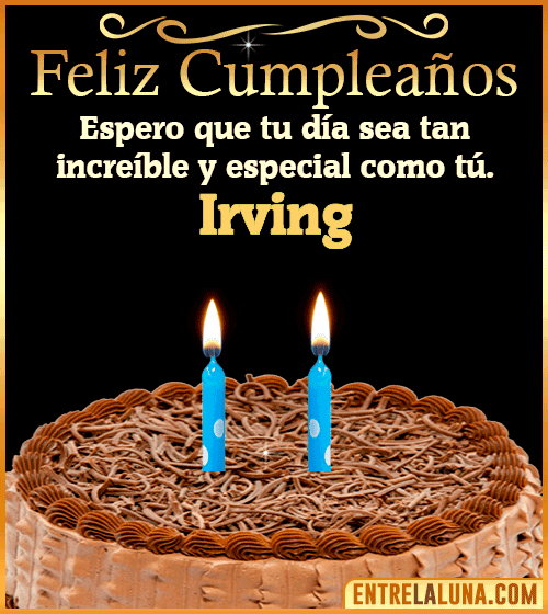 Gif de pastel de Feliz Cumpleaños Irving
