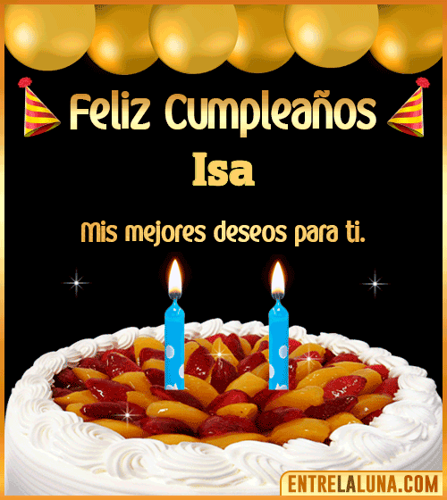 Gif de pastel de Cumpleaños Isa