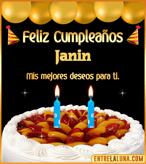 Gif de pastel de Cumpleaños Janin