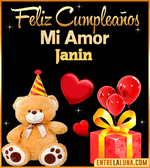 Gif Feliz Cumpleaños mi Amor Janin