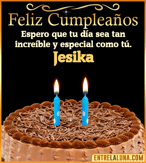 Gif de pastel de Feliz Cumpleaños Jesika