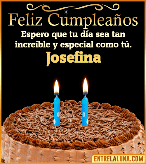 Gif de pastel de Feliz Cumpleaños Josefina
