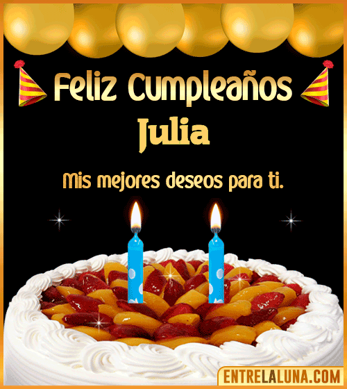 Gif de pastel de Cumpleaños Julia