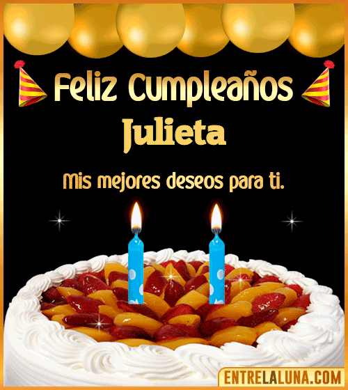 Gif de pastel de Cumpleaños Julieta