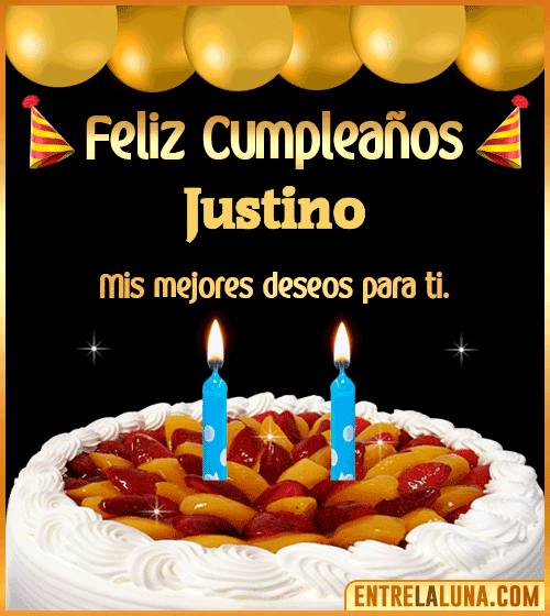 Gif de pastel de Cumpleaños Justino