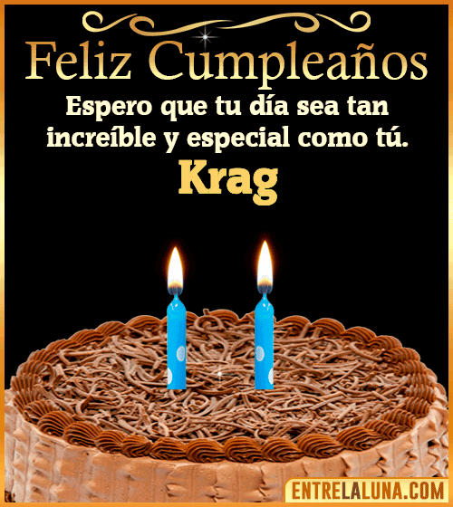 Gif de pastel de Feliz Cumpleaños Krag