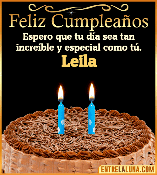 Gif de pastel de Feliz Cumpleaños Leila
