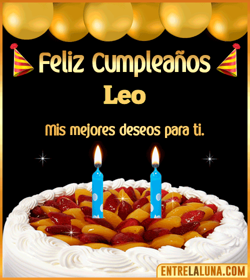 Gif de pastel de Cumpleaños Leo