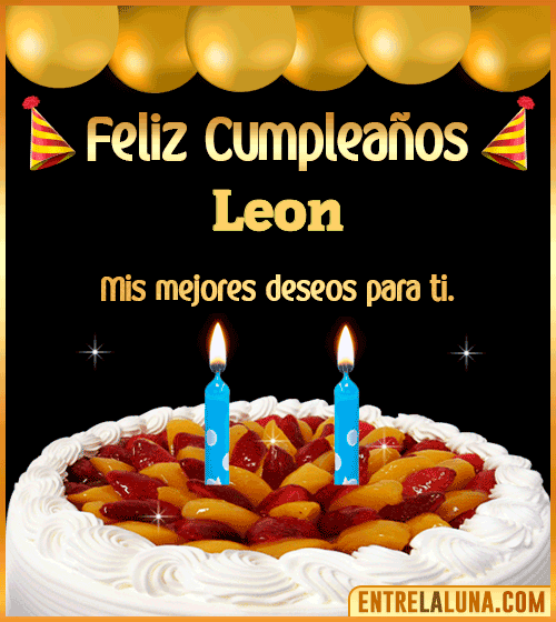 Gif de pastel de Cumpleaños Leon