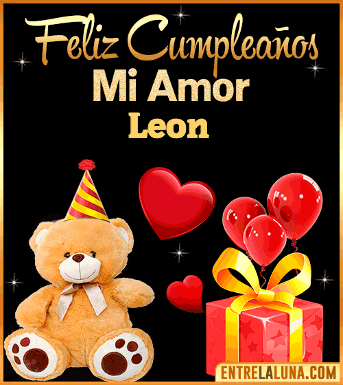 Gif Feliz Cumpleaños mi Amor Leon