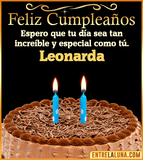 Gif de pastel de Feliz Cumpleaños Leonarda
