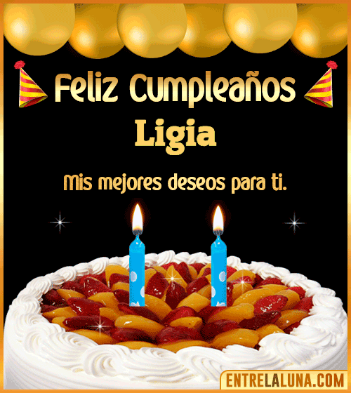 Gif de pastel de Cumpleaños Ligia