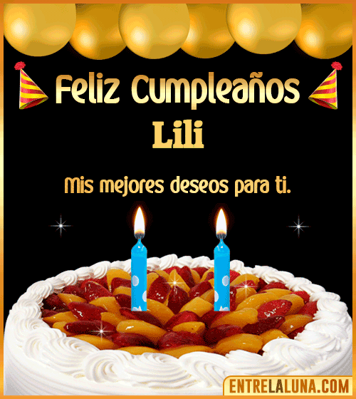 Gif de pastel de Cumpleaños Lili