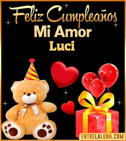 Gif Feliz Cumpleaños mi Amor Luci