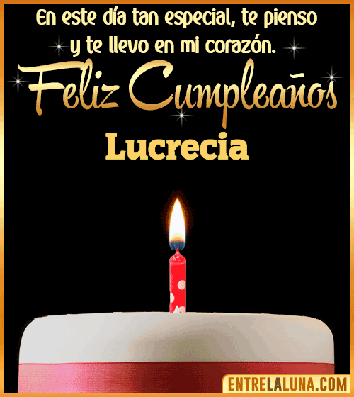 Te llevo en mi corazón Feliz Cumpleaños Lucrecia