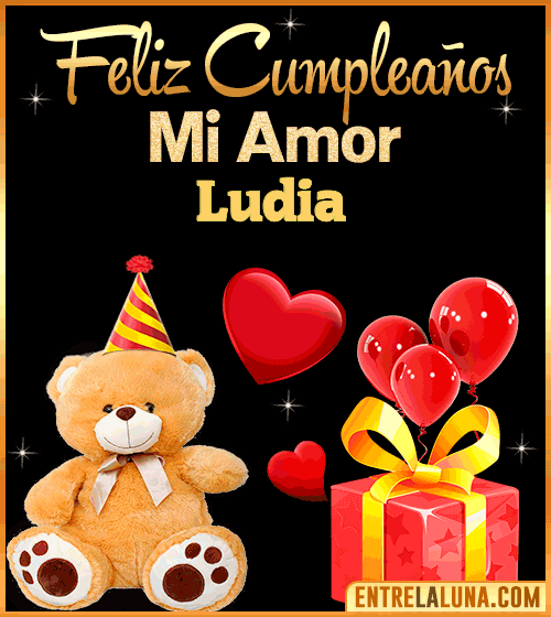 Gif Feliz Cumpleaños mi Amor Ludia