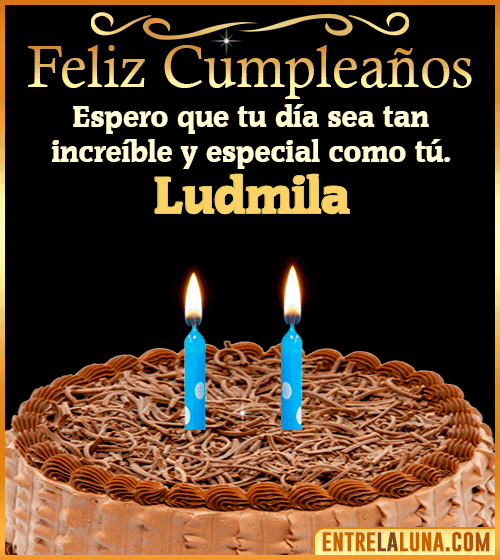 Gif de pastel de Feliz Cumpleaños Ludmila