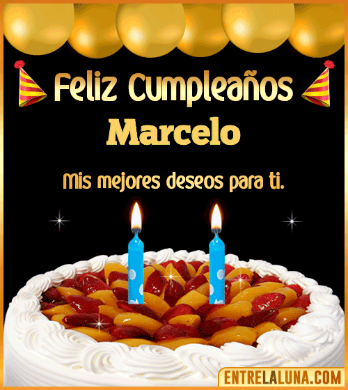 Gif de pastel de Cumpleaños Marcelo