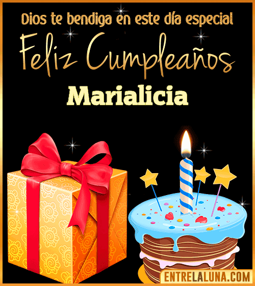 Feliz Cumpleaños, Dios te bendiga en este día especial Marialicia