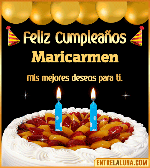 Gif de pastel de Cumpleaños Maricarmen