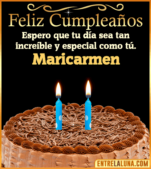 Gif de pastel de Feliz Cumpleaños Maricarmen