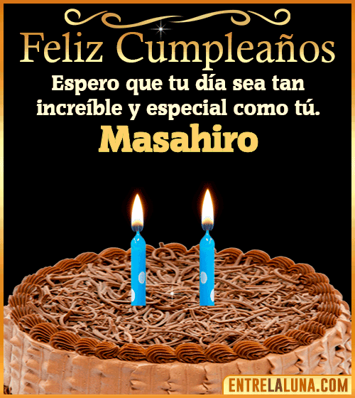 Gif de pastel de Feliz Cumpleaños Masahiro