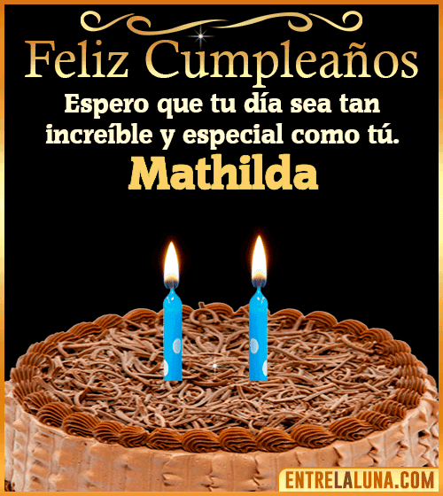 Gif de pastel de Feliz Cumpleaños Mathilda
