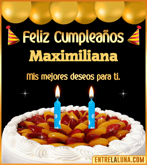 Gif de pastel de Cumpleaños Maximiliana