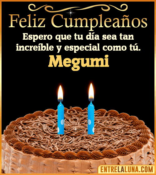 Gif de pastel de Feliz Cumpleaños Megumi