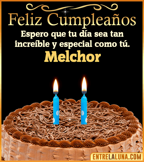 Gif de pastel de Feliz Cumpleaños Melchor