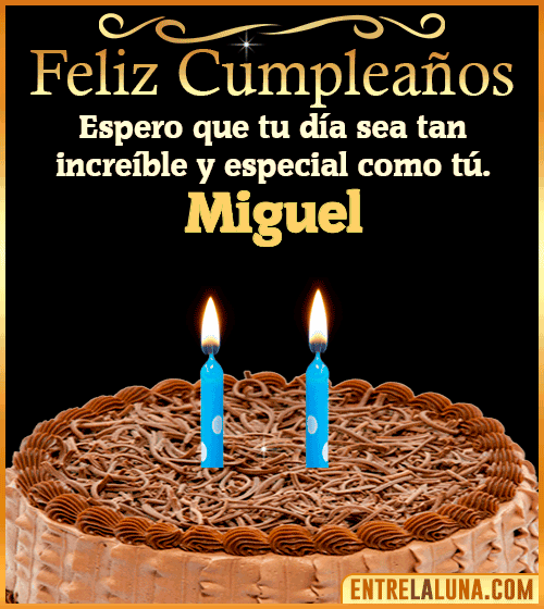 Gif de pastel de Feliz Cumpleaños Miguel